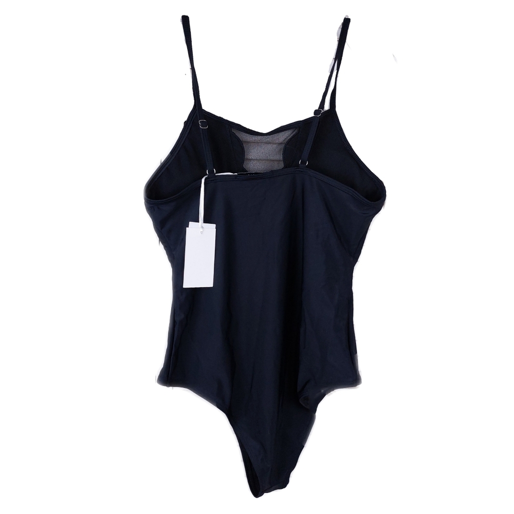NWT GRACE KARIN Women's 1 Piece Hi Waisted Mesh Scallop V Neck Monokini - Picture 8 of 11